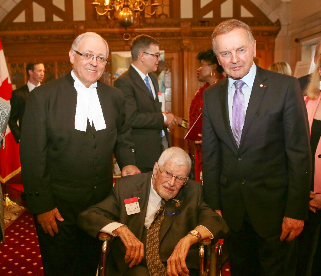 Speaker Furey, Paul Gérin-Lajoie and Senator Serge Joyal.