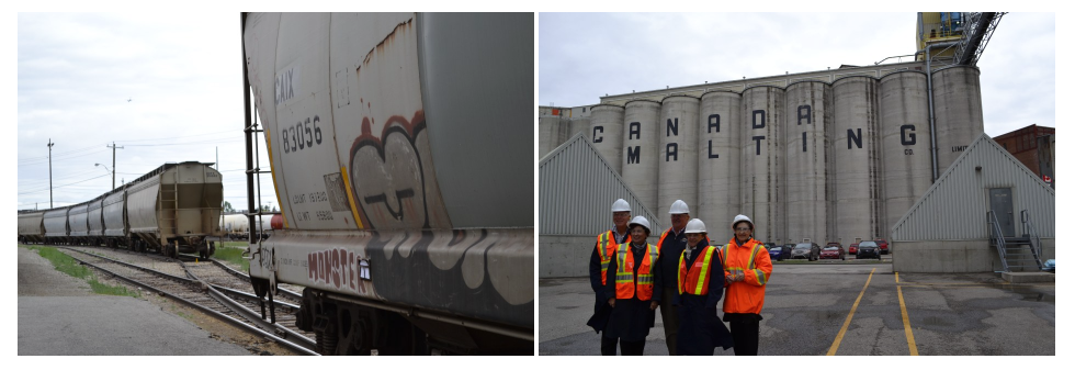 Senators visit Calgary's Canada Malting plant.