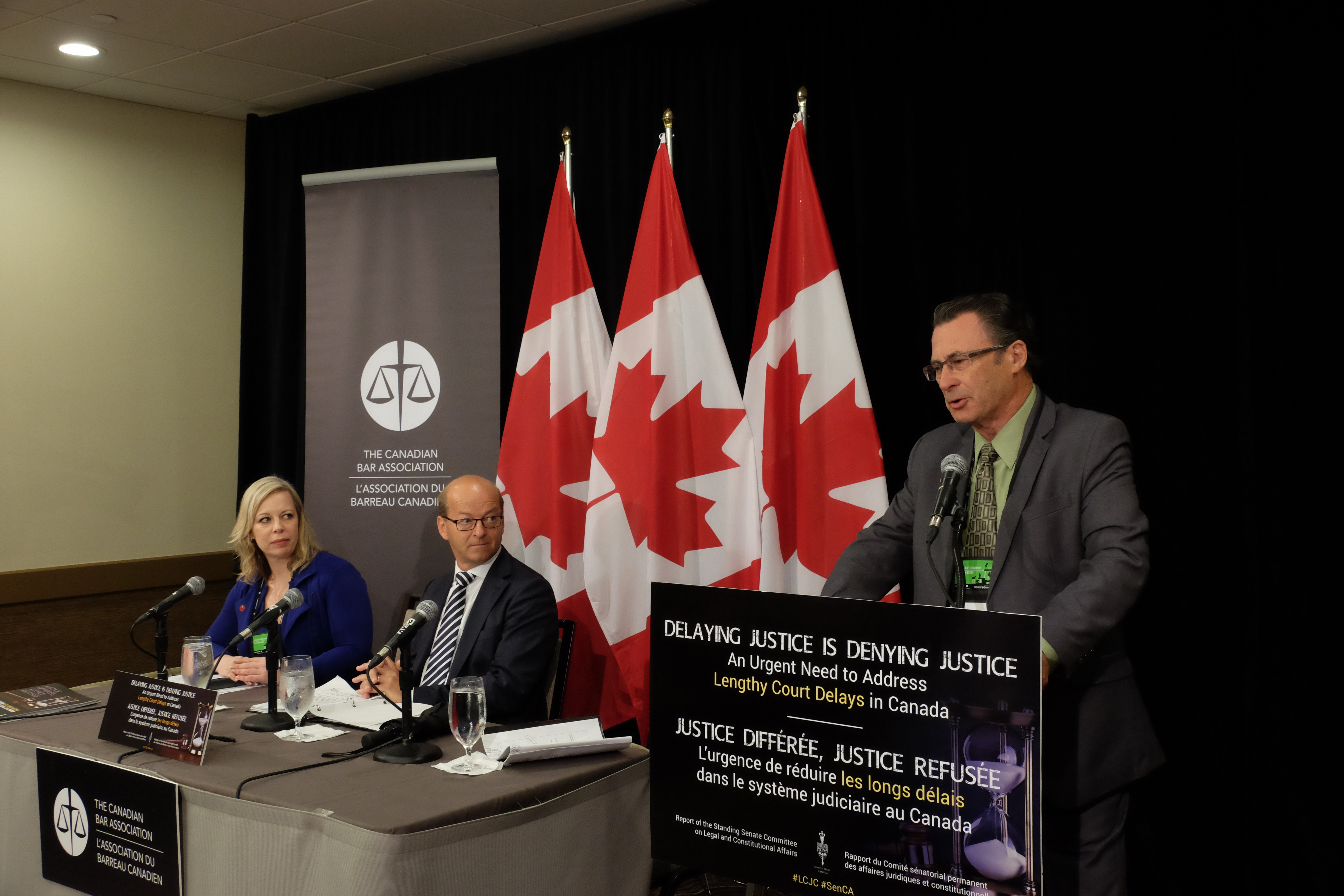 Photo (left to right) : Senator Denise Batters, Senator Claude Carignan and Senator George Baker