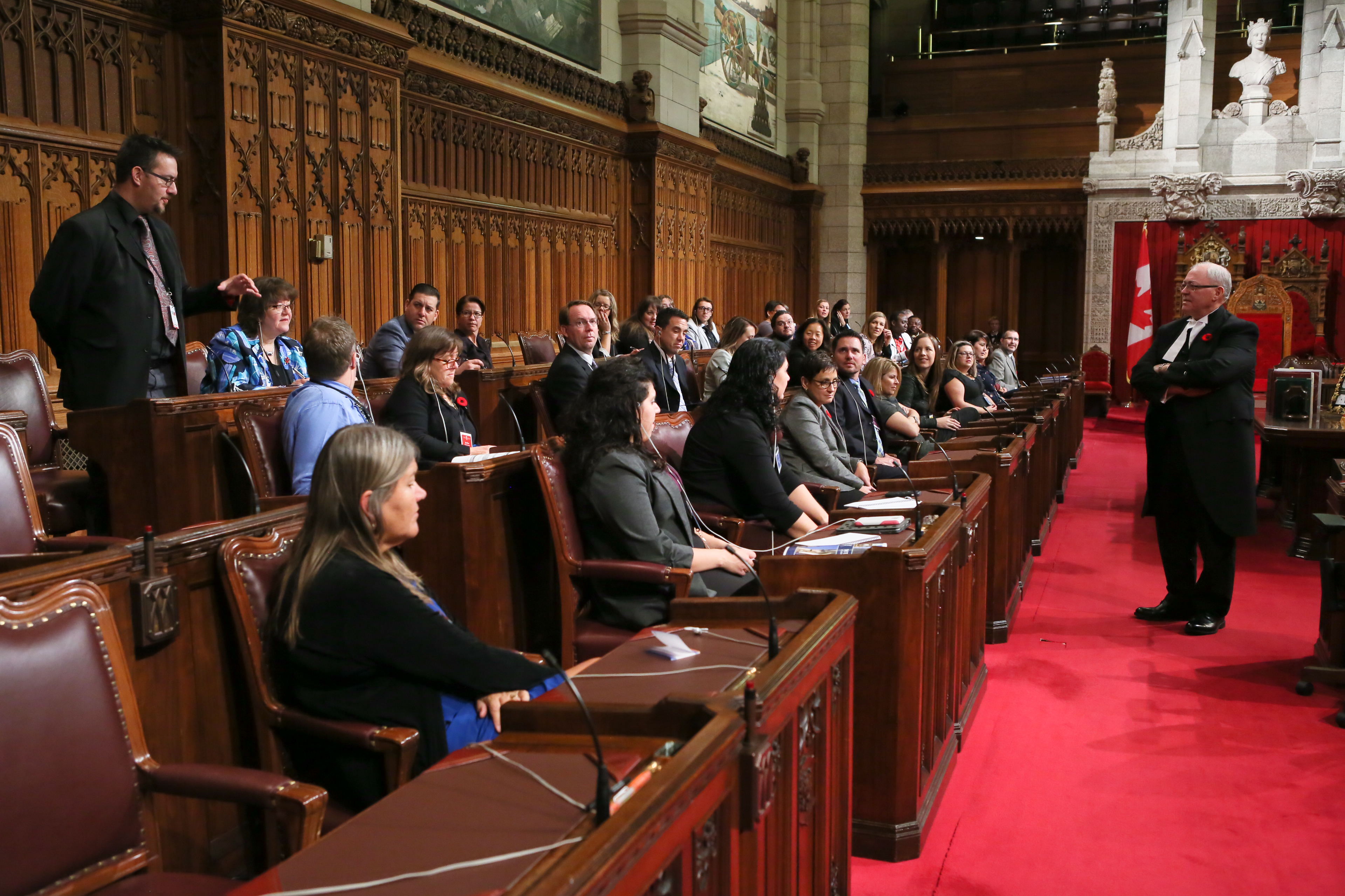 Photo: Speaker Furey addressed teachers from across Canada in the Senate Chamber.