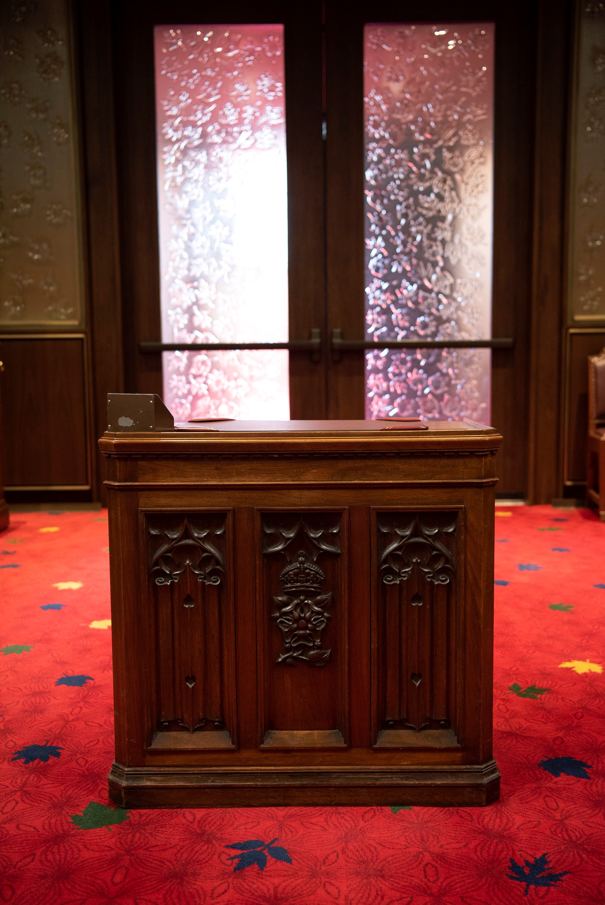 The desk used by the Usher of the Black Rod. 