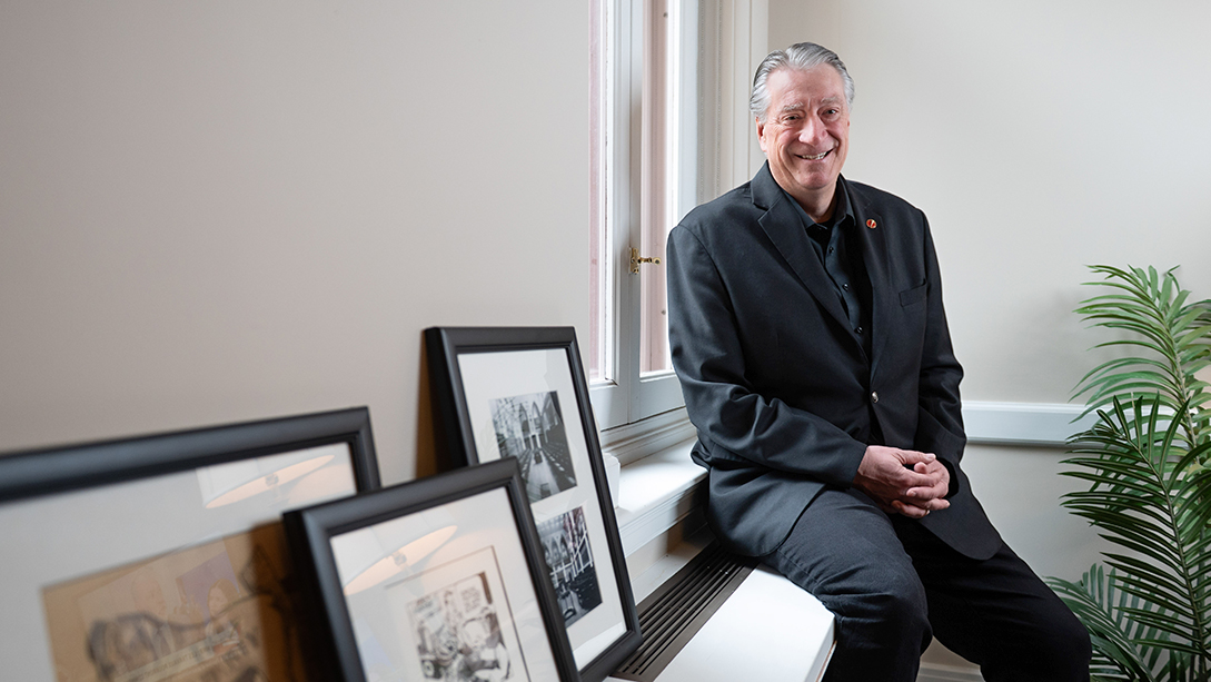Senator Scott Tannas seated by a window in an office.