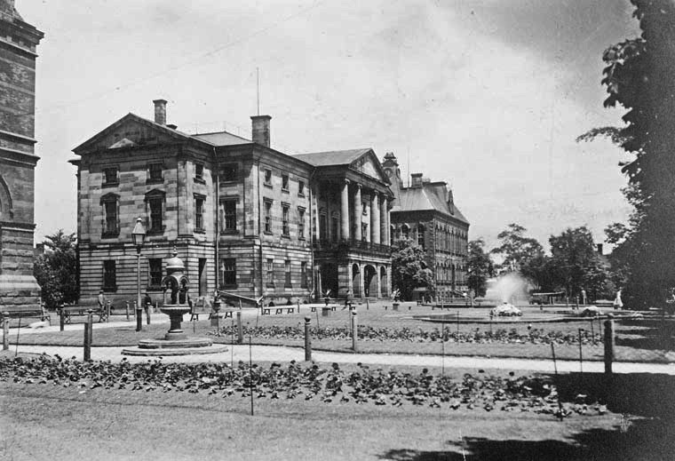 Prince Edward Island’s legislative building, Province House, hosted the 1864 Charlottetown Conference discussions. (Photo credit: Library and Archives Canada)