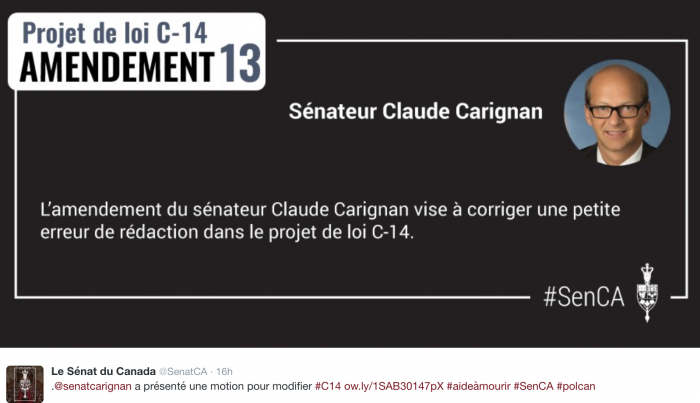 Amendement C-14 Sénateur Claude Carignan