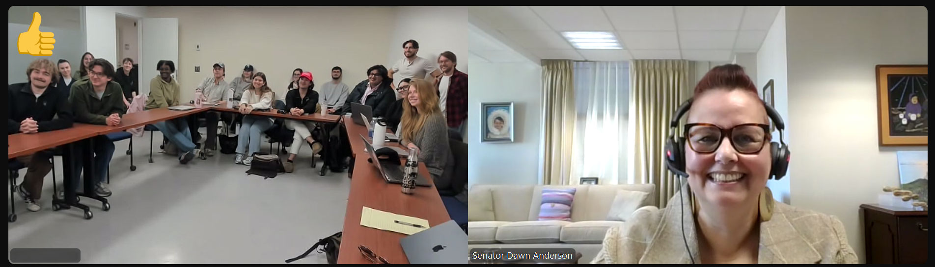 Tuesday, April 1, 2025 – Senator Margaret Dawn Anderson, virtual event, coordinated by SENgage, with students from McGill University, Montréal, Quebec.