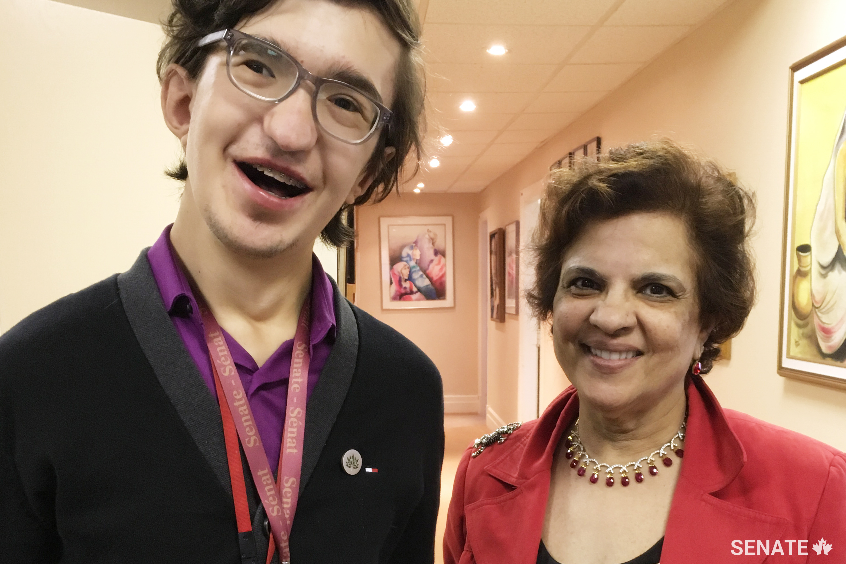 Student Bujar Bullako is paired to work with Senator Mobina Jaffer’s office.
