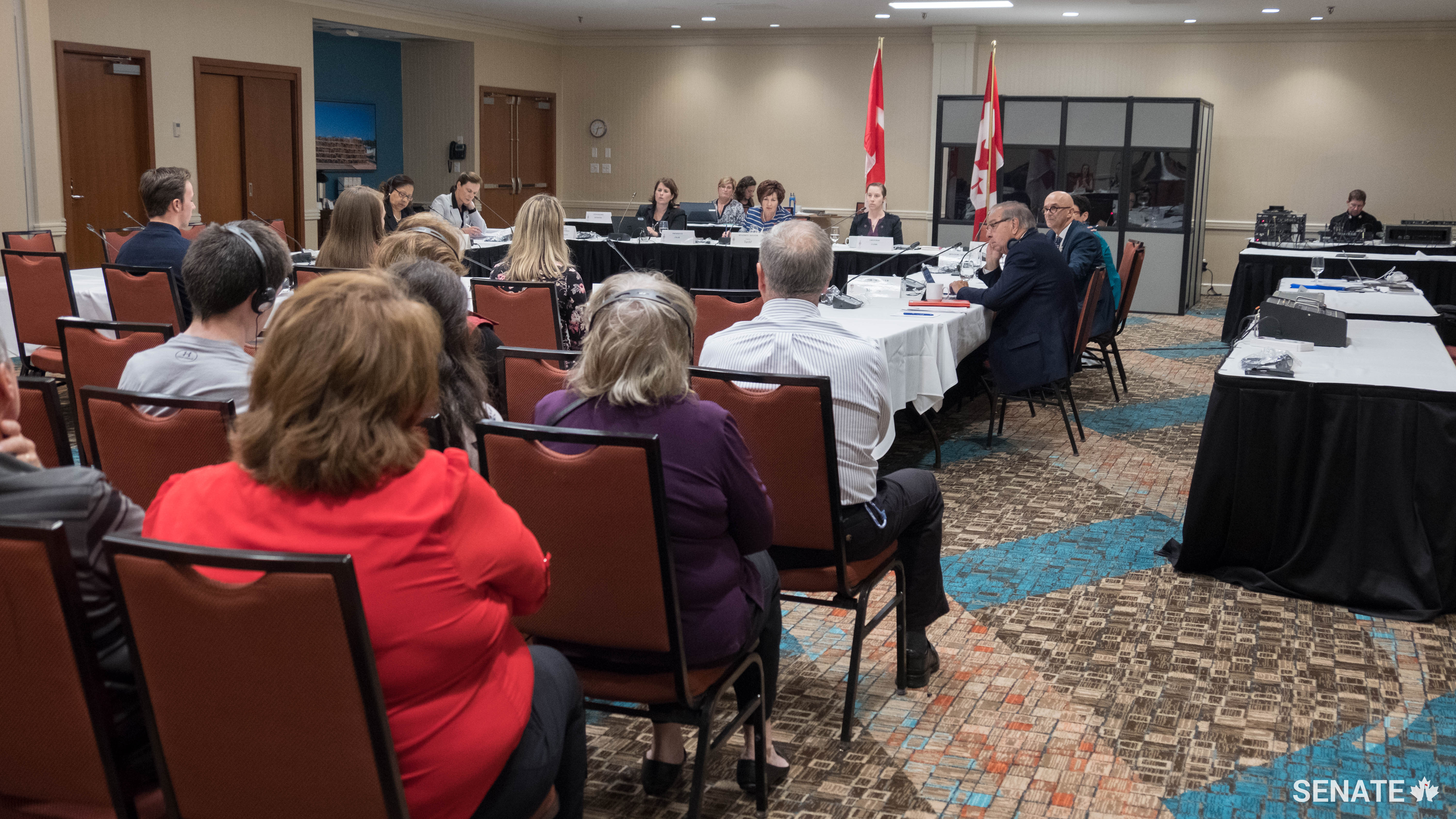 Members of the Senate Committee on Official Languages hold a public hearing at a Charlottetown Prince Edward Island hotel on Friday, September 22, 2017. The committee has embarked on a study aimed at updating Canada’s 50-year-old Official Languages Act.