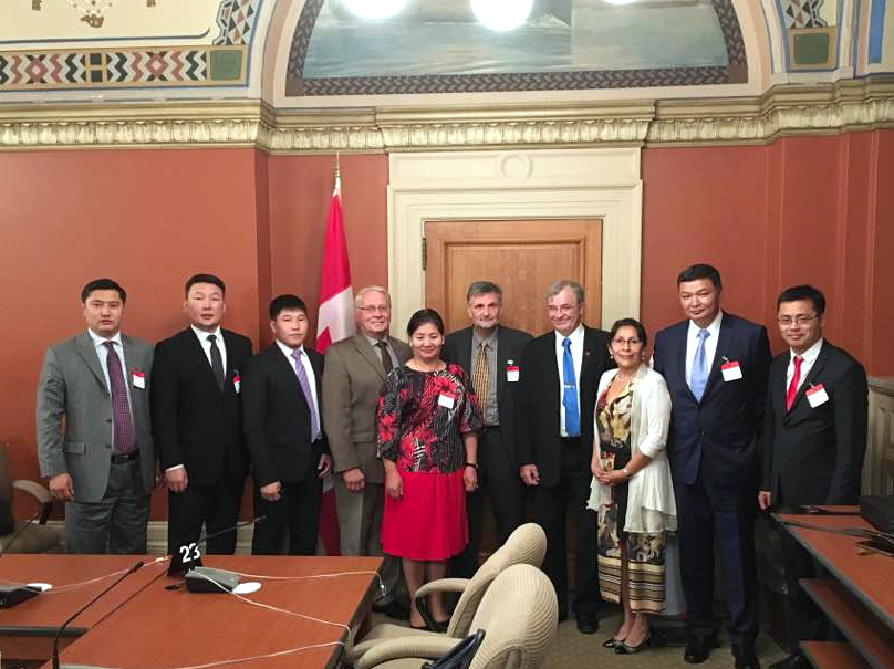 Tuesday, September 26 — <a href='https://sencanada.ca/en/senators/galvez-rosa/'>Senators Rosa Galvez</a>, <a href='https://sencanada.ca/en/senators/patterson-dennis-glen/'>Dennis Patterson</a> and <a href='https://sencanada.ca/en/senators/neufeld-richard/'>Richard Neufeld</a>, all members of the <a href='https://sencanada.ca/en/committees/enev/'>Senate Committee on Energy, the Environment and Natural Resources</a>, met with a Mongolian delegation to discuss sustainable mining practices and the Canadian mining experience.