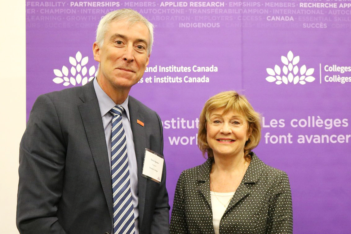 Tuesday, October 3 — <a href='https://sencanada.ca/en/senators/bellemare-diane/'>Senator Diane Bellemare</a> spoke at an event held by <a href='https://www.collegesinstitutes.ca/' target='_Blank'>Colleges and Institutes Canada</a> on Senate modernization.