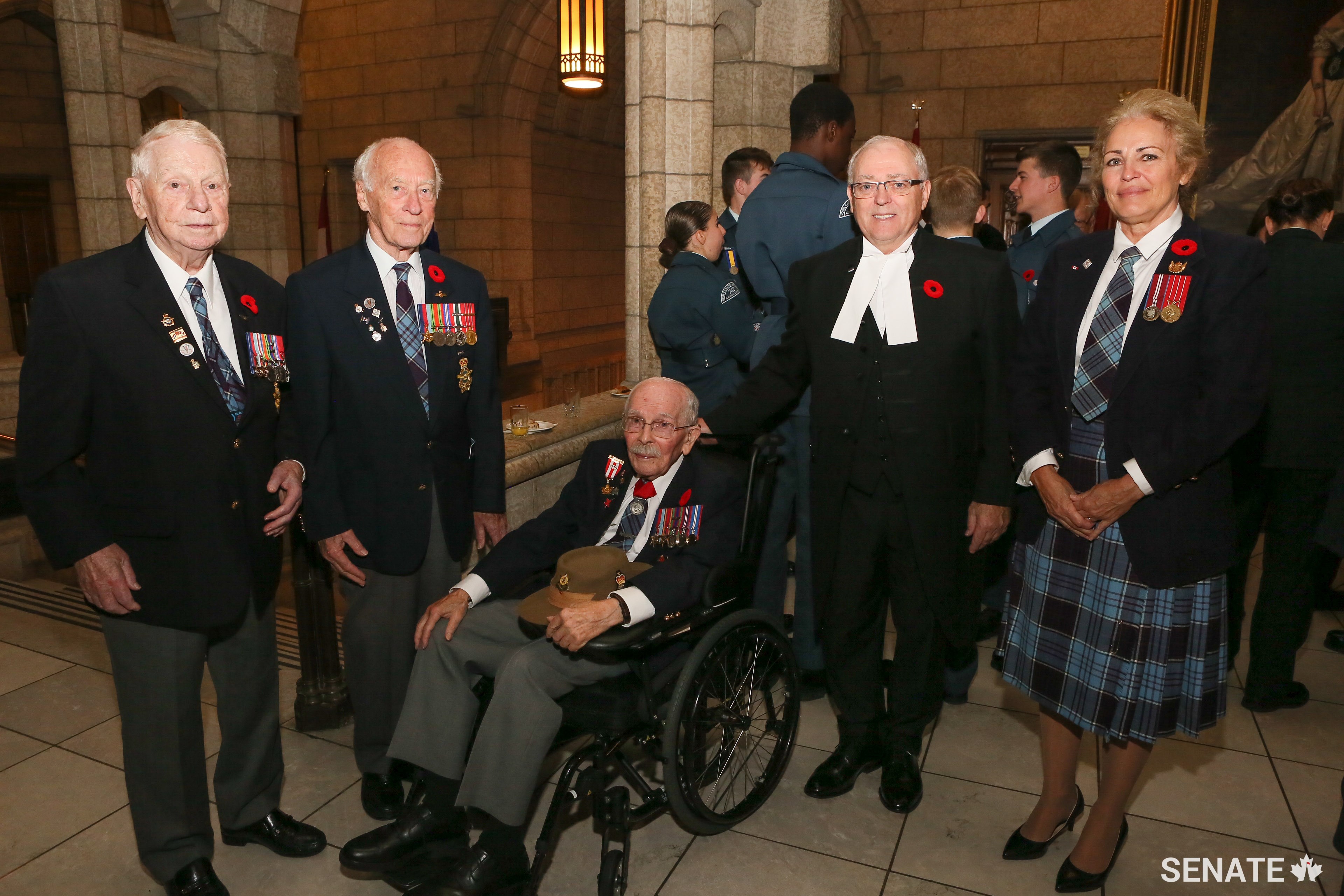 Speaker Furey spends some time with veterans of the Canadian Armed Forces.