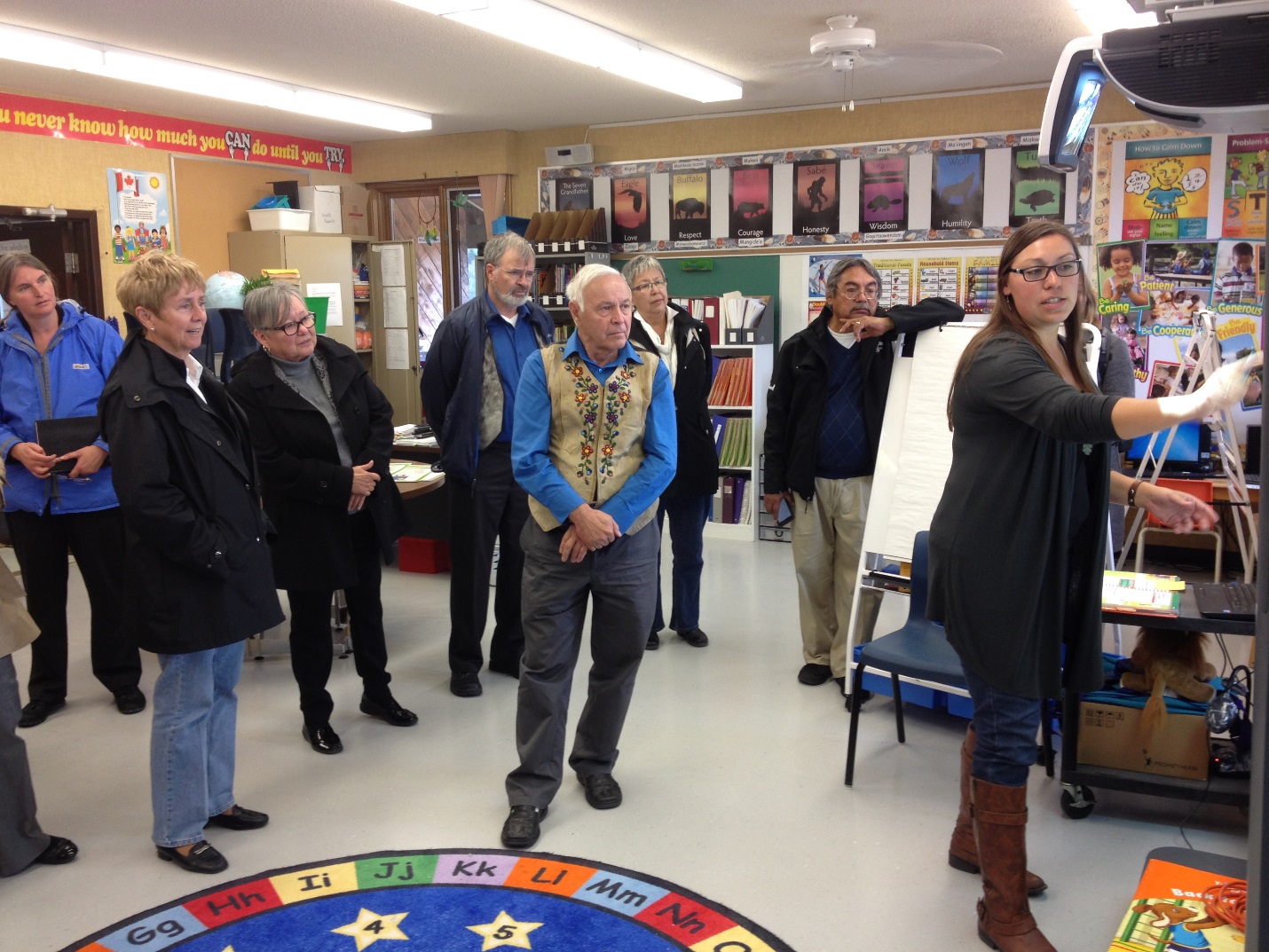Visiting Maupeltuewey Kina'matno'kuom school in Membertou, Cape Breton.