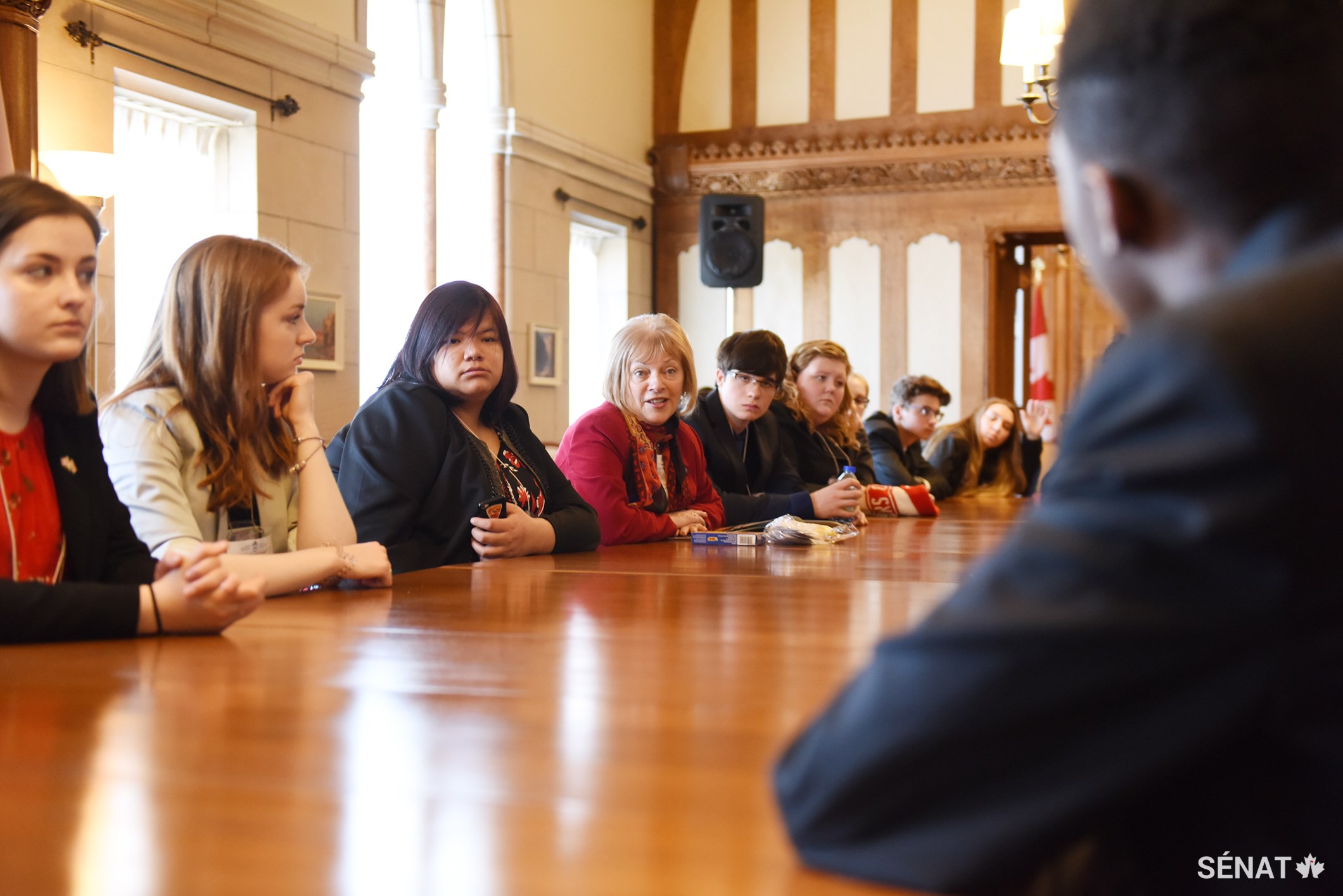 La sénatrice Nancy J. Hartling échange avec les participants au Forum sur l’importance de la sensibilisation à la santé mentale et sur ce que font les parlementaires à ce sujet.