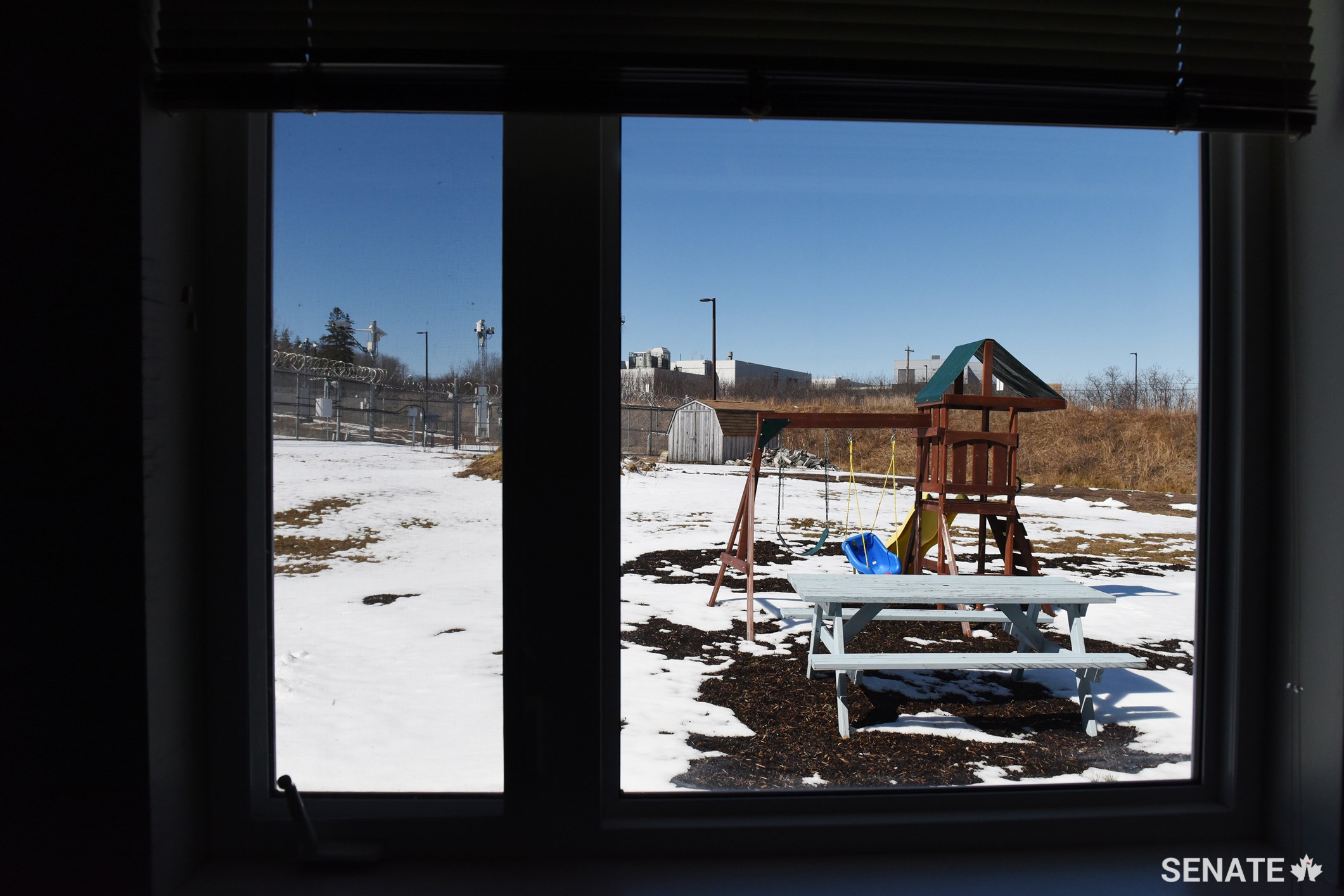 Children have a place to play when they come to visit an incarcerated relative, but one of the swings is broken and can’t be used. Family and community support is essential to the rehabilitation and reintegration of prisoners, the committee heard.