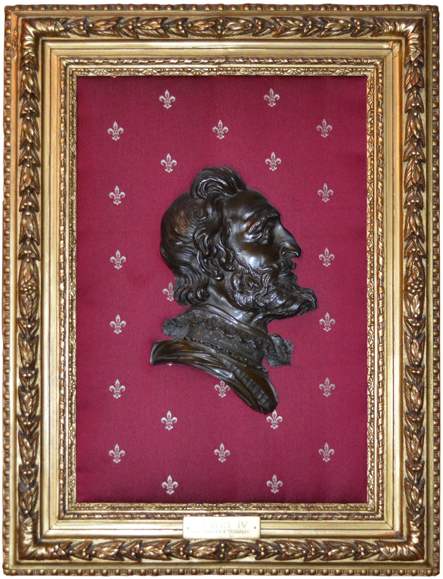 A bronze portrait of King Henri IV hangs in the Salon de la Francophonie. He rebuilt a French economy battered by 36 years of religious civil war and personally financed several of explorer Samuel de Champlain’s expeditions.