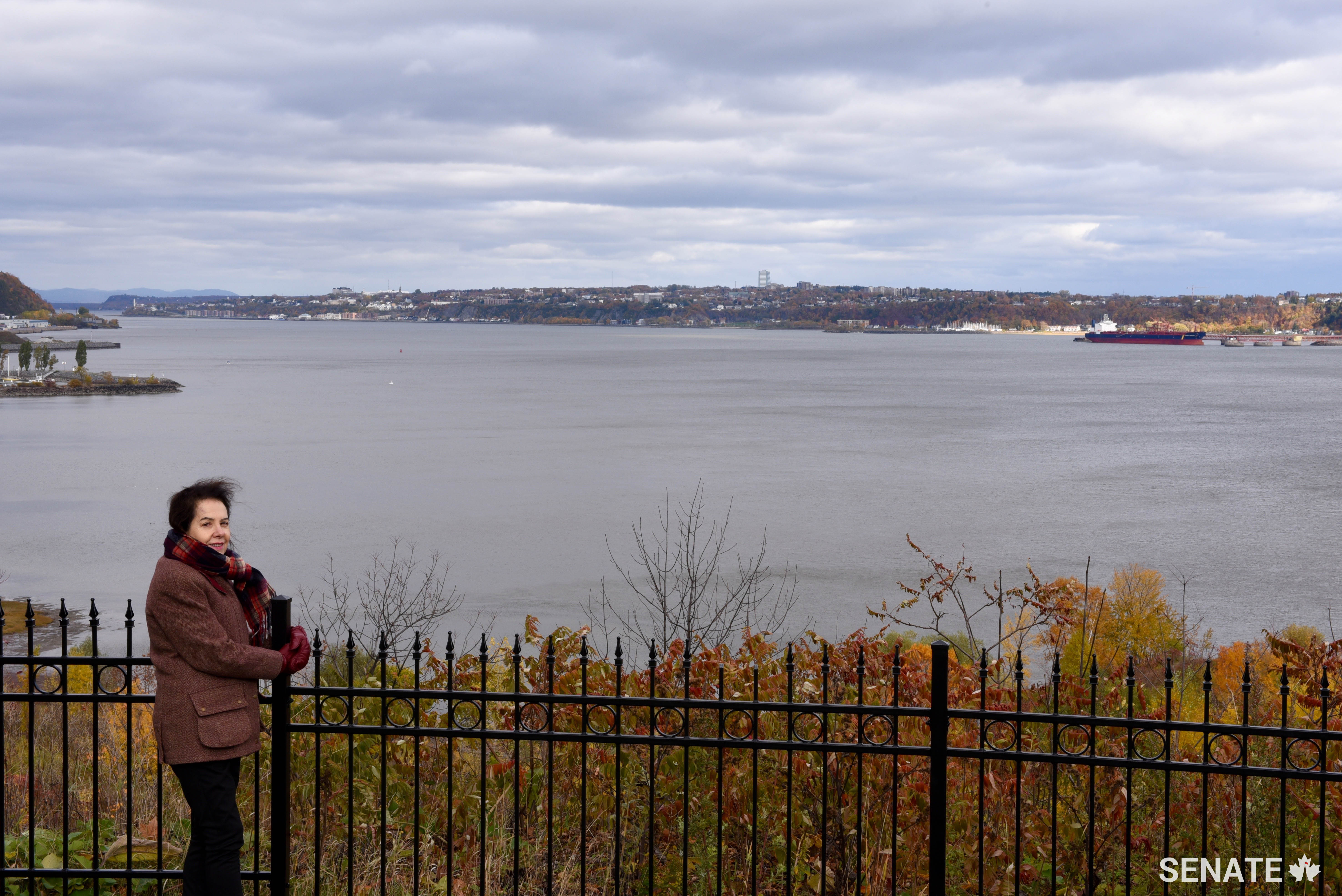 Senator Raymonde Saint-Germain in front of Parc des Voiliers in Quebec. (Credit: Pierre Laurin)