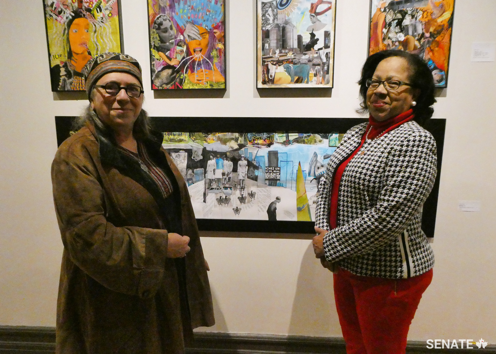 From left to right, Marie-Thérèse Landry, Executive Director of the Conseil provincial des sociétés culturelles, and Senator Marie-Françoise Mégie, member of the Committee on Official Languages, at the Aberdeen Cultural Centre in Moncton, October 25, 2018. This gathering was part of the launch of the committee's report on the community perspective on modernizing the Official Languages Act.