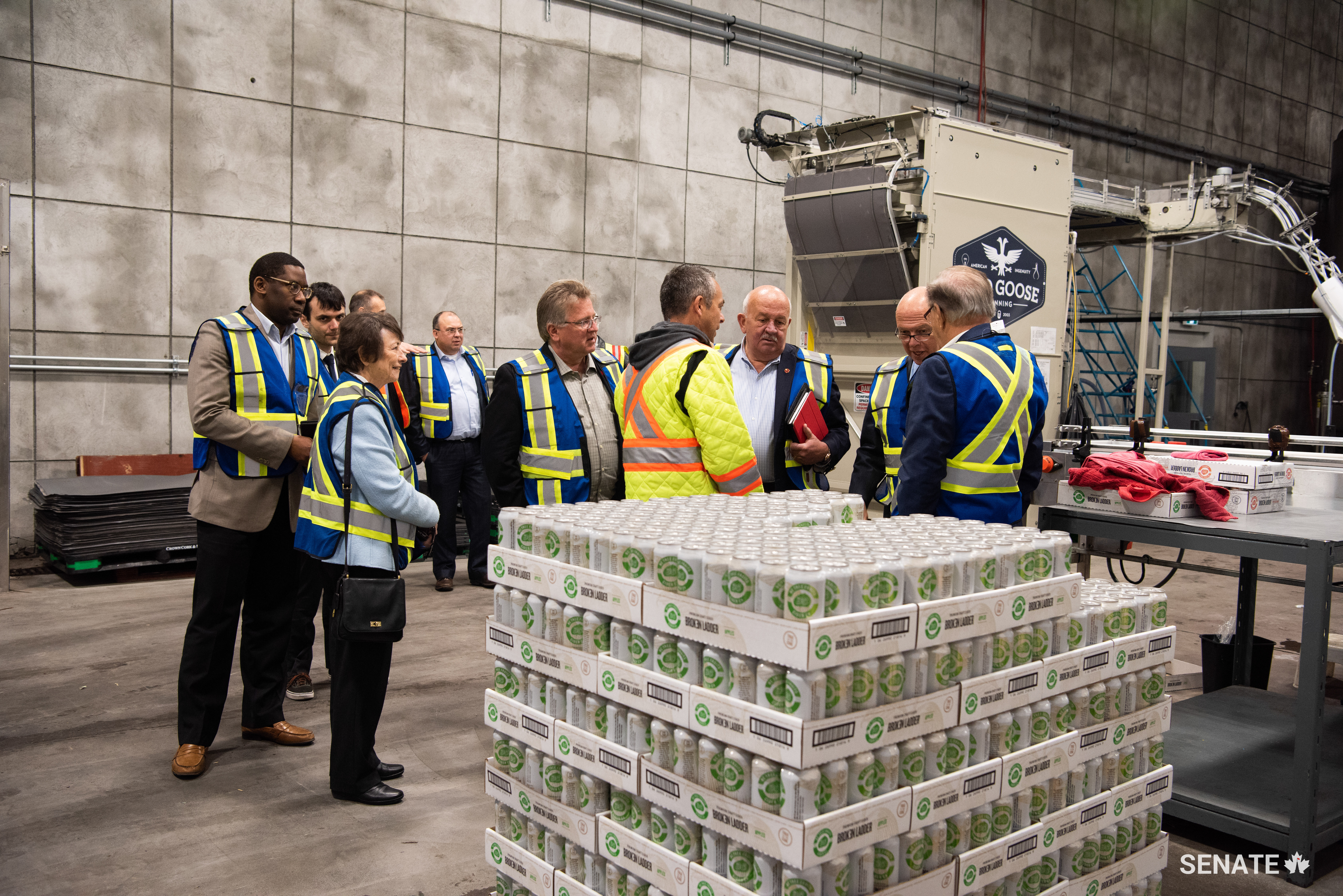 Committee members learn that the BC Tree Fruit Cooperative adds value to fruit that fails to meet retail market standards by pressing it into cider. Cider is usually made from apples, but several other cider varieties are made from whatever fruit happens to be in season.