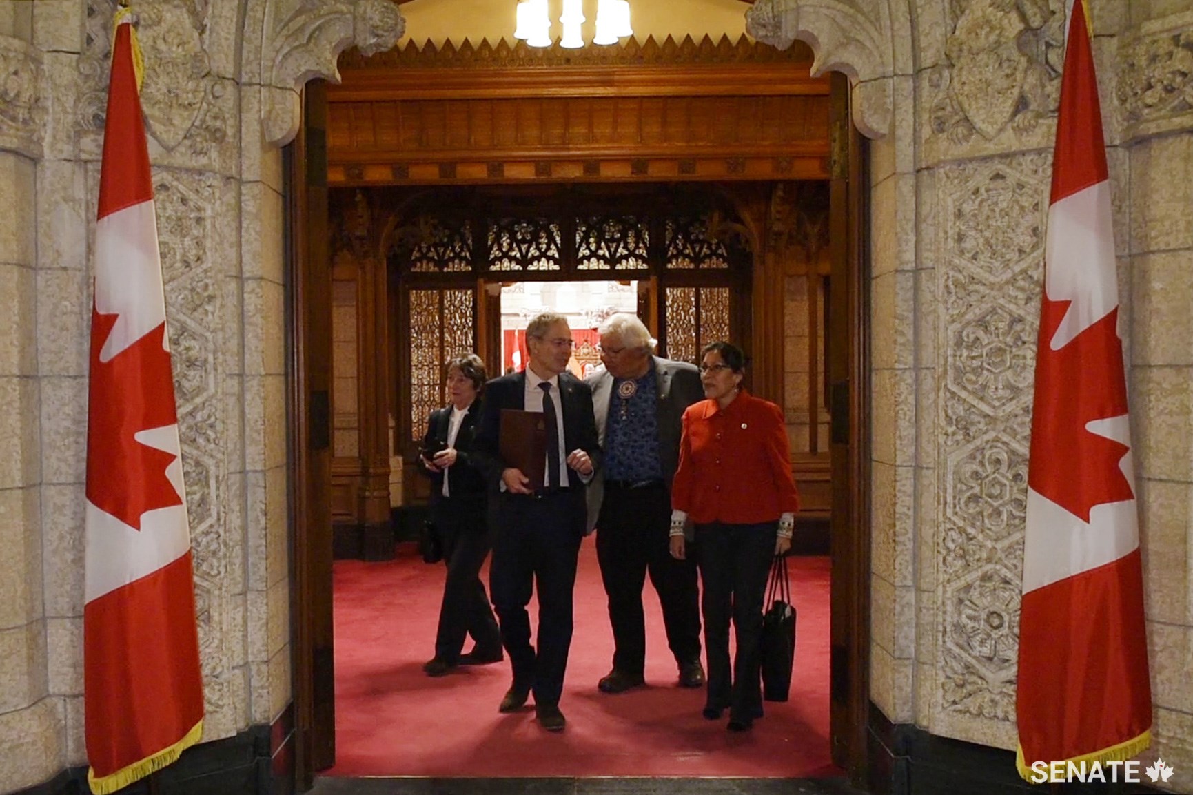 Senators Diane Griffin, Pierre J. Dalphond, Murray Sinclair and Rosa Galvez make their final exit from the Red Chamber for at least a decade.