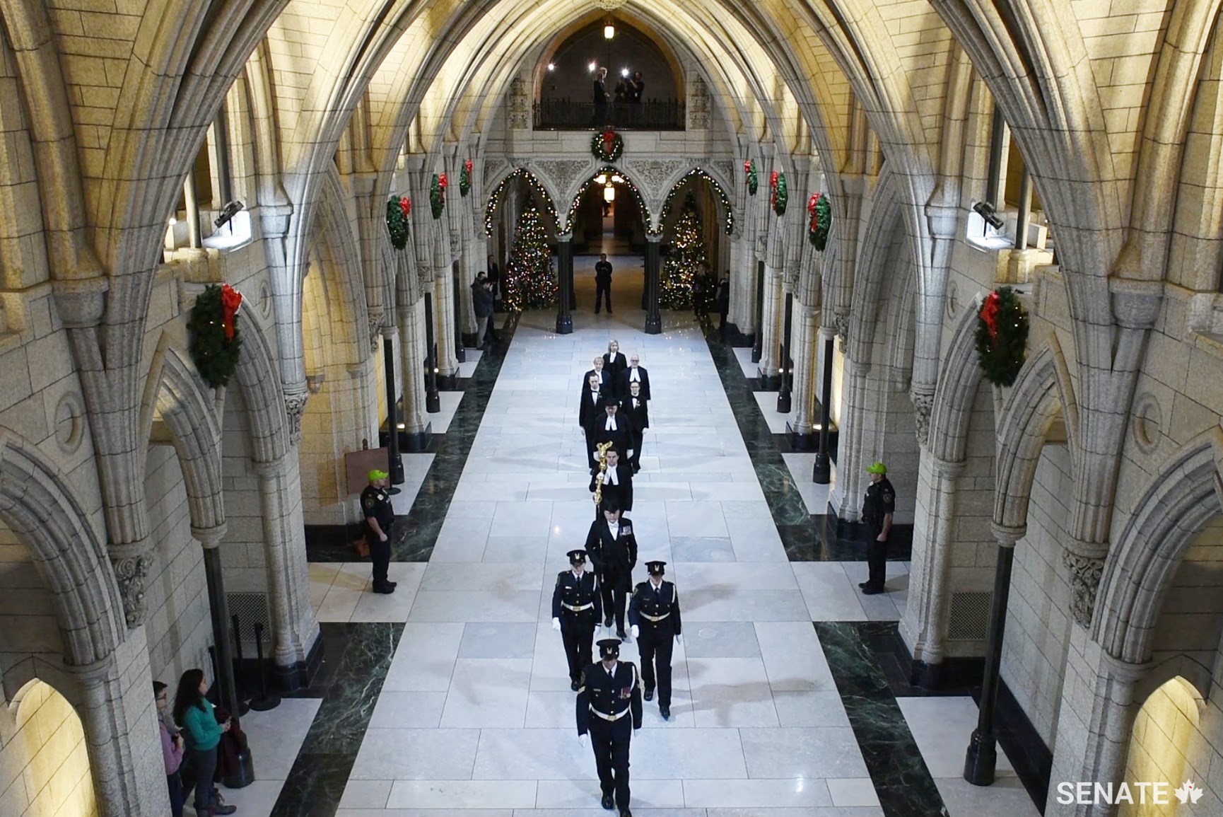 The final Speaker’s Parade of 2018 proceeds along the Hall of Honour towards the Senate Chamber on Thursday, December 13.