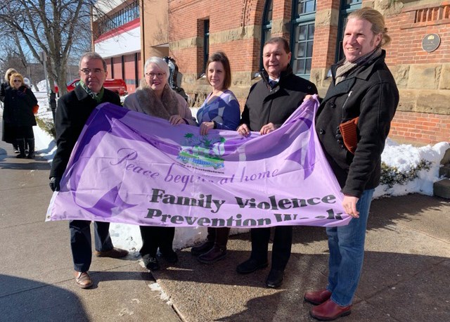 Thursday, February 14 – Senator Brian Francis participates in an activity held at City Hall in Charlottetown to mark Family Violence Prevention Week in Prince Edward Island. This year’s theme is “Engaging Men and Boys in Family Violence Prevention."