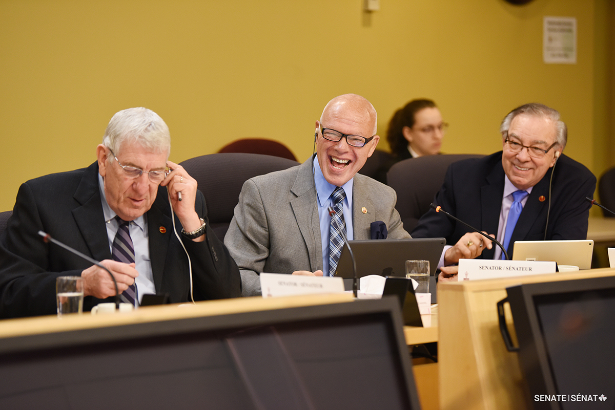 Senators Norman E. Doyle, Jean-Guy Dagenais and Ghislain Maltais listen to testimony from the Pest Management Regulatory Agency of Health Canada.