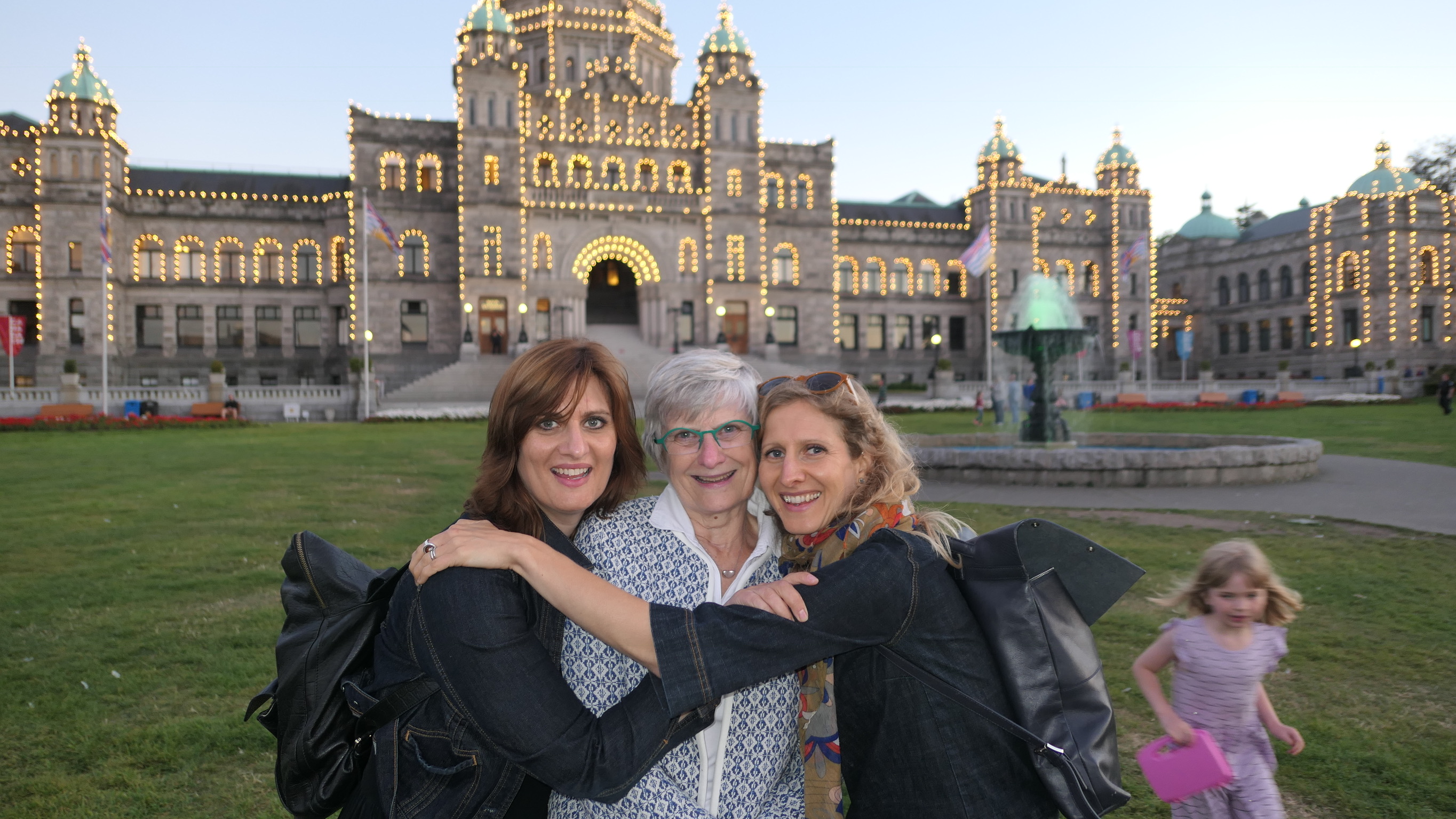 Senator Patricia Bovey with her daughters.