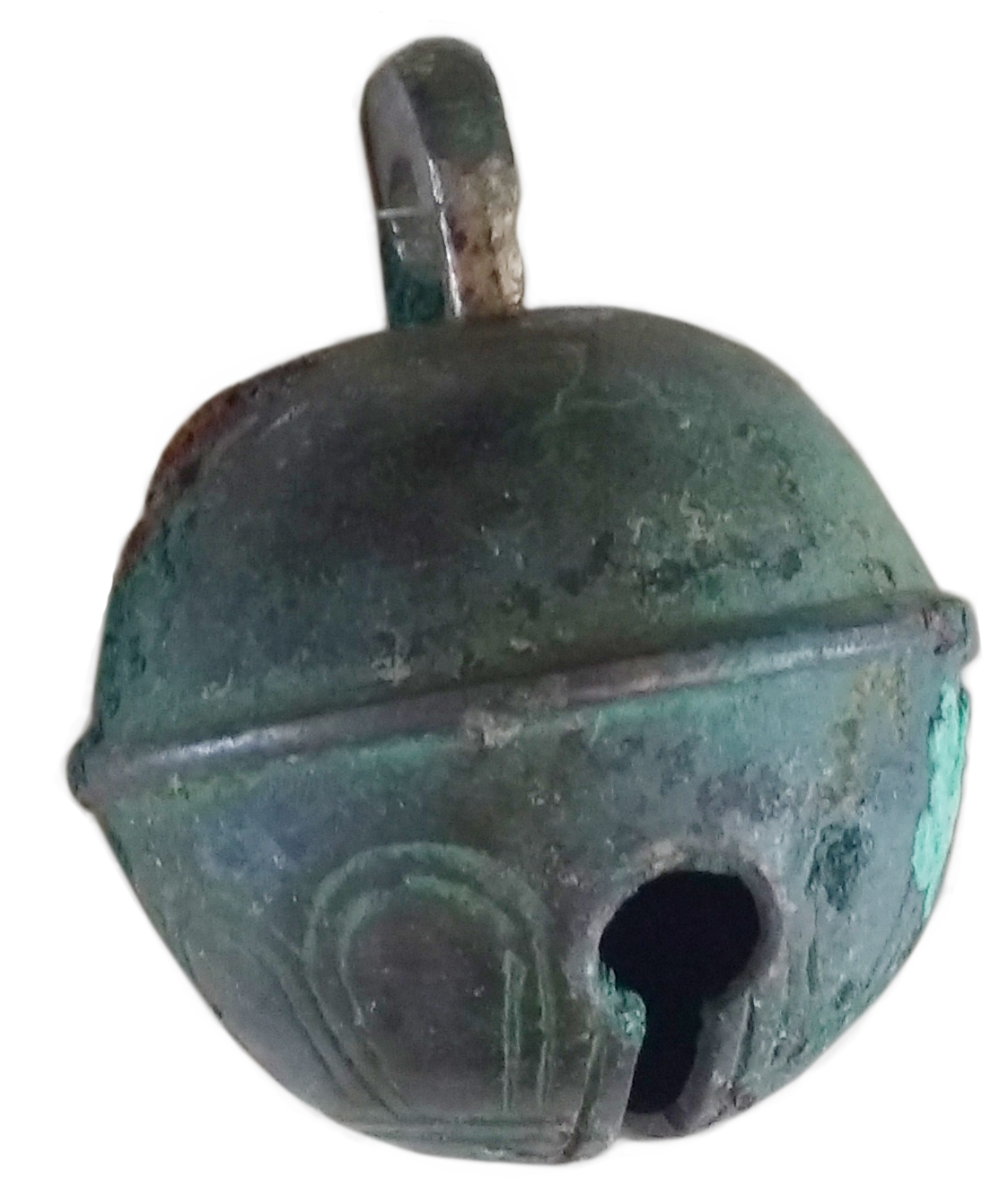 A bell, possibly from a horse’s bridle.