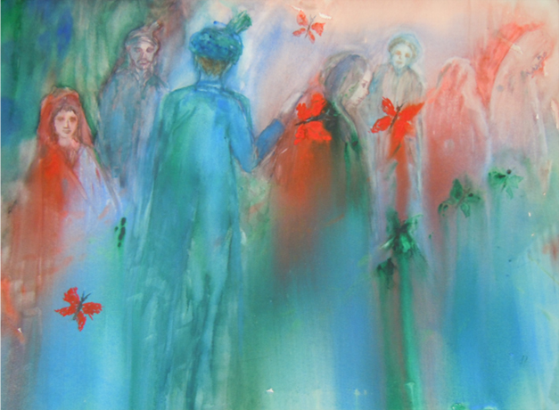 Senator Ataullahjan chose this impressionistic watercolour for a Christmas card.