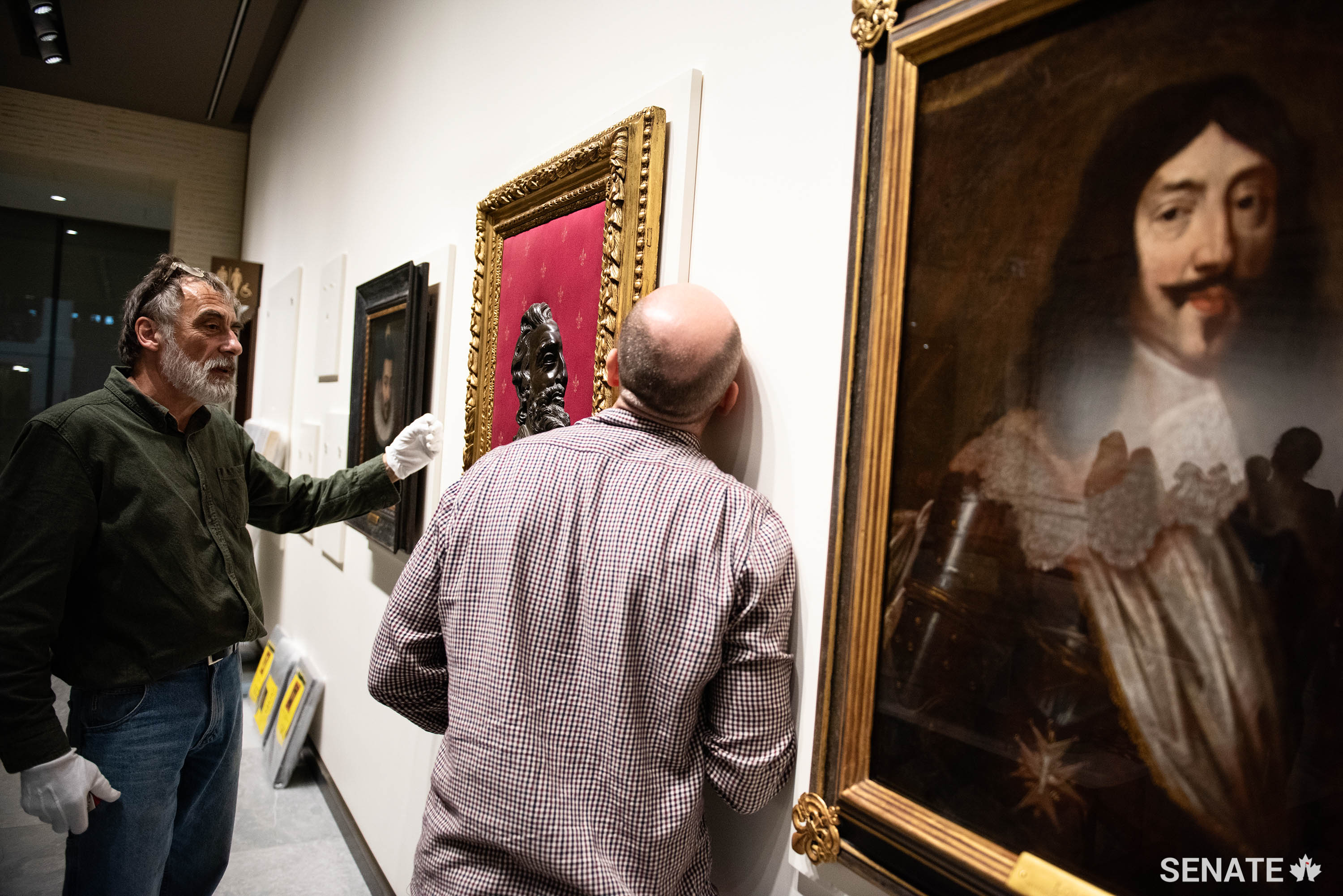A bronze relief portrait of King Henri IV receives minute adjustments as his son, King Louis XIII looks on. Henri IV had brought peace to France and bolstered the development of his New World colonies before his death in 1610. Louis XIII was less fortunate. During his reign, settlement of the colonies fell, the fur trade suffered and, in 1629, Quebec surrendered to the English. Though it was returned to France three years later, business never fully recovered.