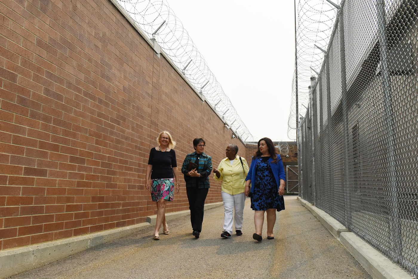 Senators Jane Cordy, Kim Pate, Wanda Thomas Bernard and Salma Ataullahjan visit the Edmonton Institution, a federal penitentiary, on a 2018 fact-finding mission.
