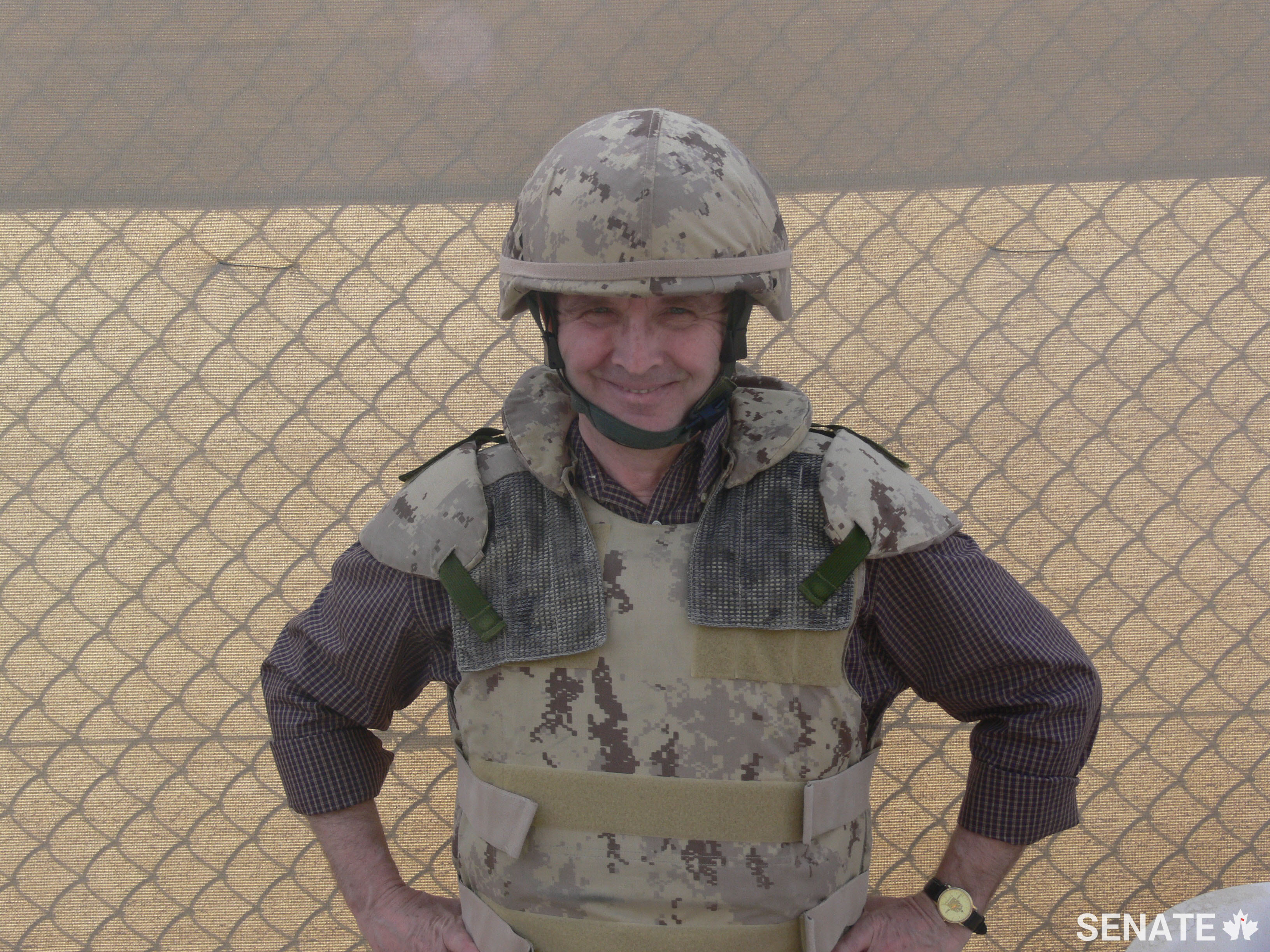 Senator Grant Mitchell on a fact-finding mission in Afghanistan with the Senate National Security and Defence Committee in 2008.