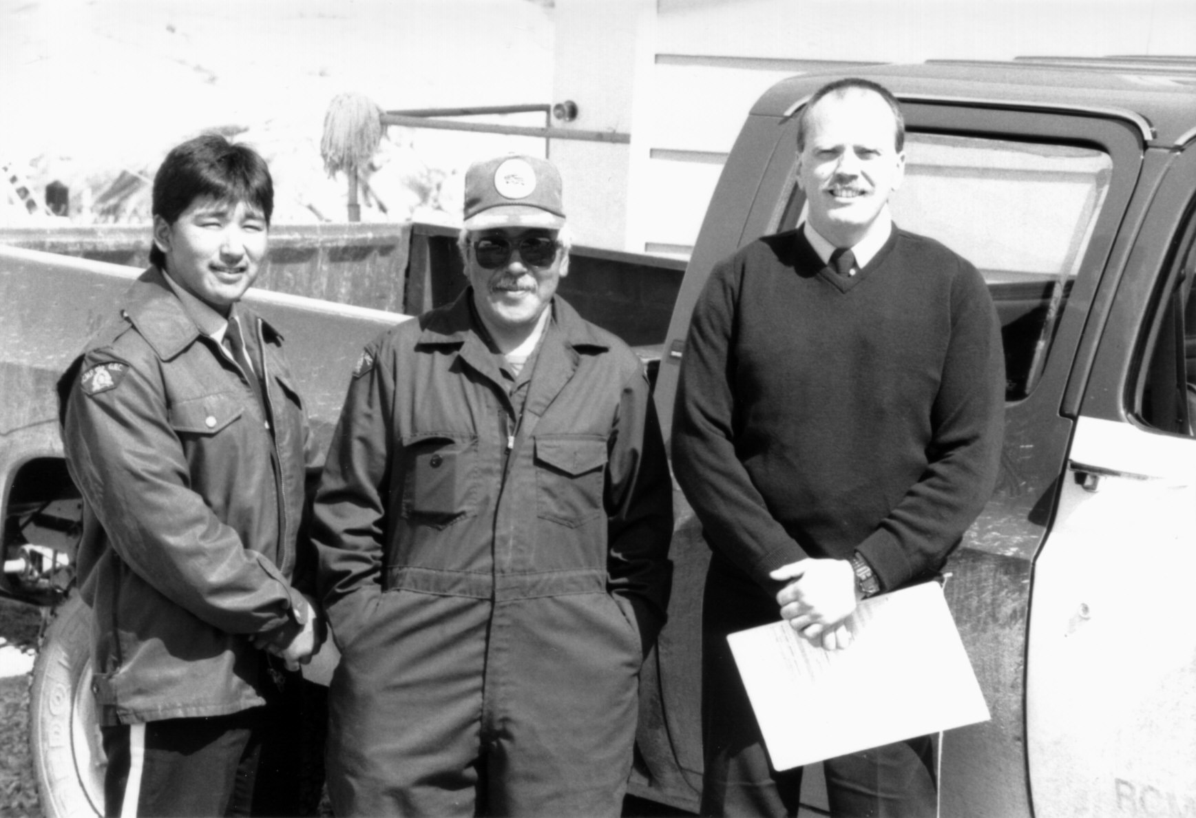 Senator White, then a corporal with the RCMP, with Special Const. Sandy Akavak, centre, and Perry Ikkidluak, a summer student, in Kimmirut, Nunavut, in 1991. Senator White worked for the RCMP from 1981 to 2006.