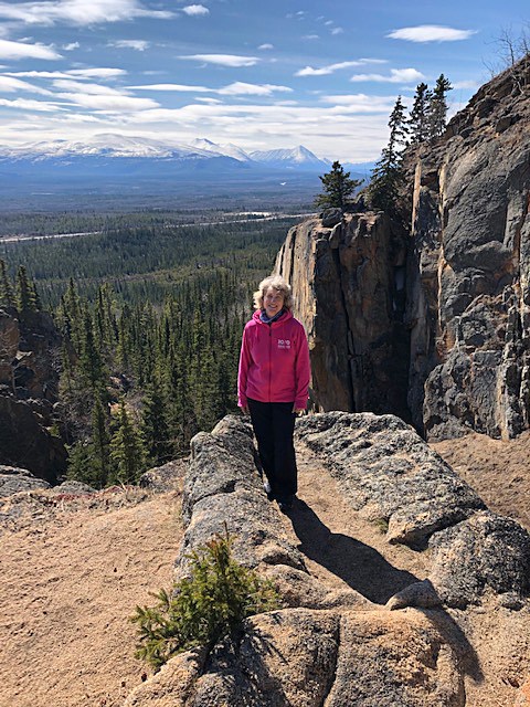 Senator Pat Duncan on a hike to Spirit Canyon near Whitehorse, one of her favourite spots in the Yukon.