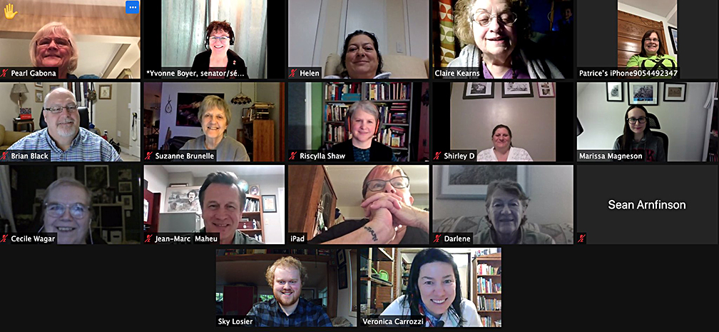 Tuesday, January 19, 2021 – Senator Yvonne Boyer meets with Métis community leaders from the Oshawa, Durham, Toronto, and York regions to speak about her work in the Senate and how she can better represent their needs.