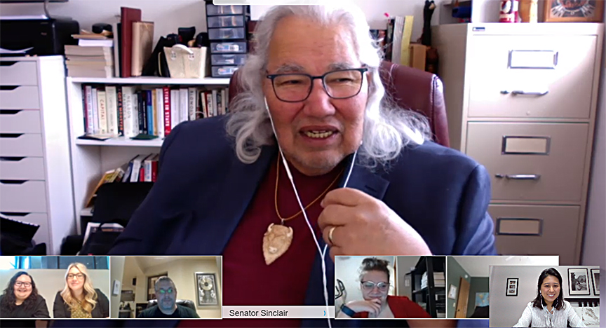 Saturday, January 16, 2021 — Senator Murray Sinclair joins a seminar at the University of Manitoba to have an honest conversation on Indigenous people and Canada’s criminal justice system.