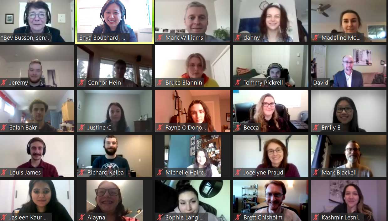 Friday, February 5, 2021 – Senator Bev Busson speaks virtually with the Political Studies Department at Vancouver Island University about the Senate’s work in Parliament and her role as a senator.