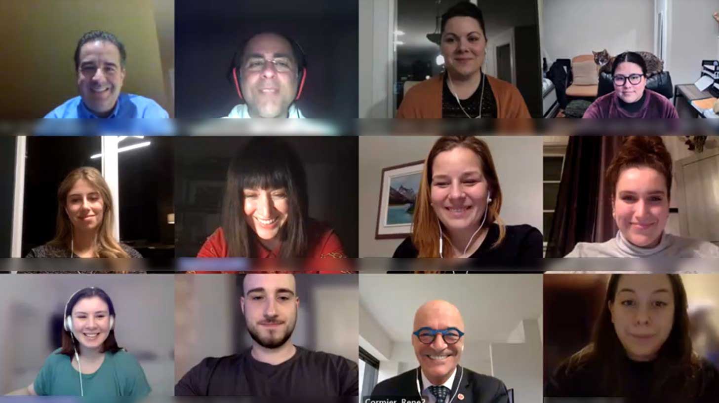 Thursday, March 11, 2021 – Senator René Cormier meets virtually with master's students in the University of Moncton’s Department of Public Administration, to discuss the role of the Senate and its committees.