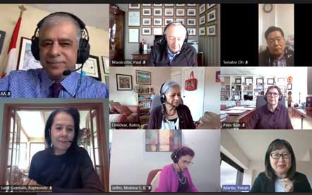 Tuesday, March 9, 2021 – Senators Ratna Omidvar and Yonah Martin host a webinar examining immigration entrepreneurship that featured Senators Paul J. Massicotte, Kim Pate, Raymonde Saint-Germain, Mobina Jaffer and Anil Arora, Canada’s chief statistician and head of Statistics Canada.