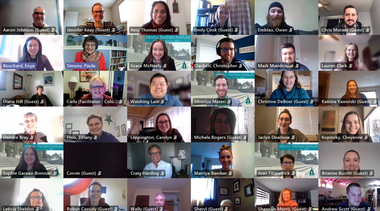 Monday, March 8, 2021 – Senator Paula Simons engages with teachers participating in the 2021 virtual edition of the Alberta Teachers Institute on Parliamentary Democracy. The annual professional development program provides participants with unique access to the Alberta Legislature and has them explore the traditions and roles of the western province’s parliament.