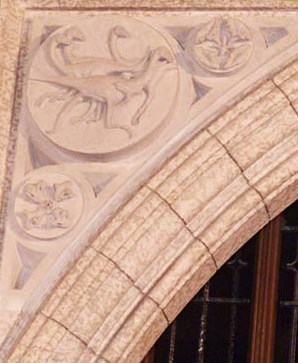 Maurice Joanisse, Parliament’s fourth Dominion Sculptor, completed the Evolution of Life series in 1994. Fourteen sculptures — including this depiction of Struthiomimus, an ostrich-like dinosaur that flourished 72 million years ago in what is now Alberta — appear above the arches on the north and south ends of the House of Commons Chamber. (Photo credit: House of Commons)
