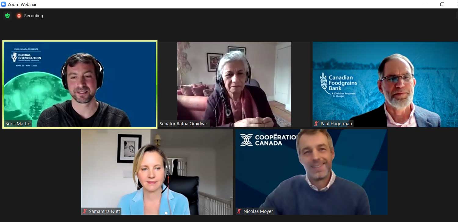 Senator Ratna Omidvar participates as a panelist at the Engineers Without Borders Canada webinar 