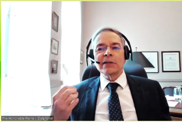 Jeudi 3 juin 2021 – Le sénateur Pierre J. Dalphond s’adresse aux 200 participants et participantes de la conférence « Politiques et pratiques inspirantes en violence conjugale : perspectives internationales », organisée par le collectif de recherche féministe anti-violence FemAnVi. Le sénateur Dalphond a discuté des récents changements à la Loi sur le divorce.