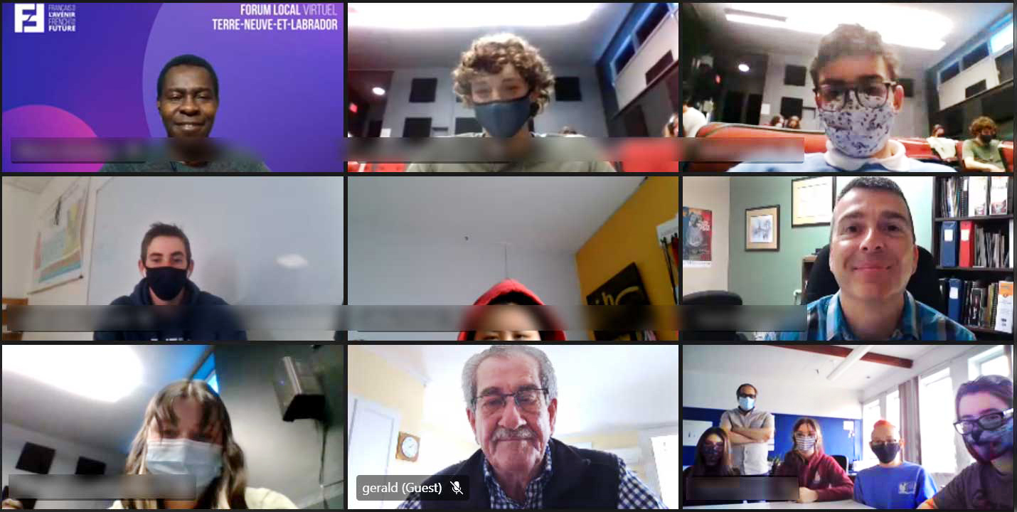 Mercredi 26 mai 2021 – L’ex-sénateur Gerald Comeau tient un atelier avec des participants d’un forum de Terre-Neuve-et-Labrador organisé par Le français pour l’avenir. Les jeunes de l’est du pays ont débattu des avantages et désavantages du processus de sélection des nominations des sénateurs au Canada.