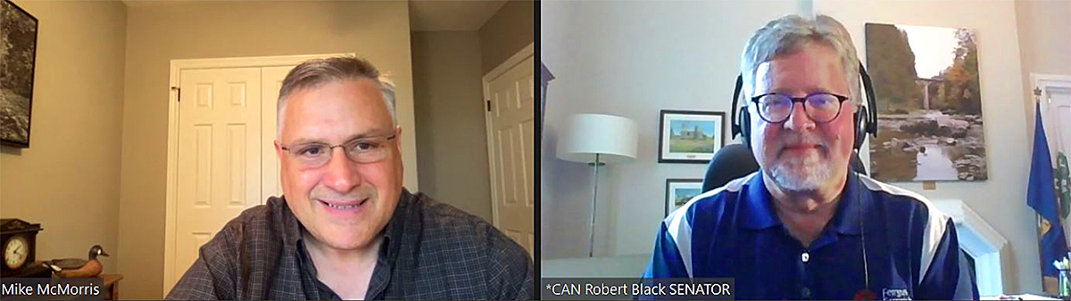 Senator Robert Black meets with Mike McMorris, CEO of Livestock Research Innovation Corporation