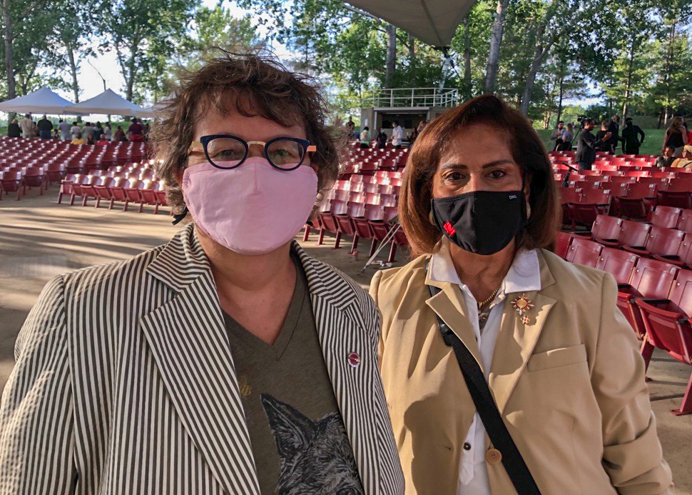 Saturday, July 24, 2021 – Senator Paula Simons attends the opening of the annual Edmonton Heritage Festival with the Honourable Salma Lakhani, Alberta’s lieutenant-governor, at the amphitheatre in Hawrelak Park.