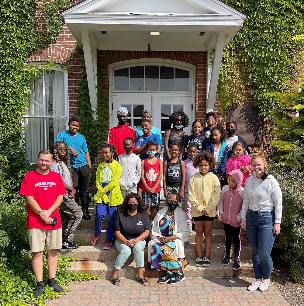 Monday, August 9, 2021 – Senator Wanda Elaine Thomas Bernard meets with campers at the Knowledge Seekers Summer Camp in Antigonish, Nova Scotia. She spoke about the role the Senate played in designating August 1 as Emancipation Day across Canada.