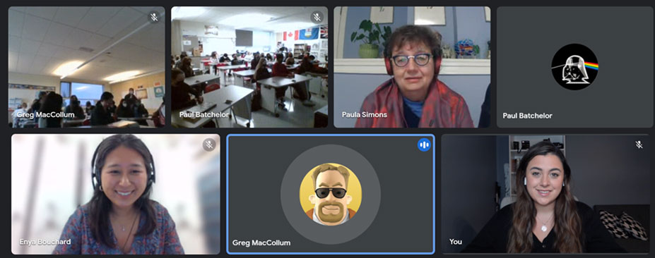 Wednesday, October 6, 2021 – Senator Paula Simons virtually visits Grade 12 students at Lillian Osborne High School in Edmonton, Alberta, to talk about her work as a Canadian senator and former journalist.