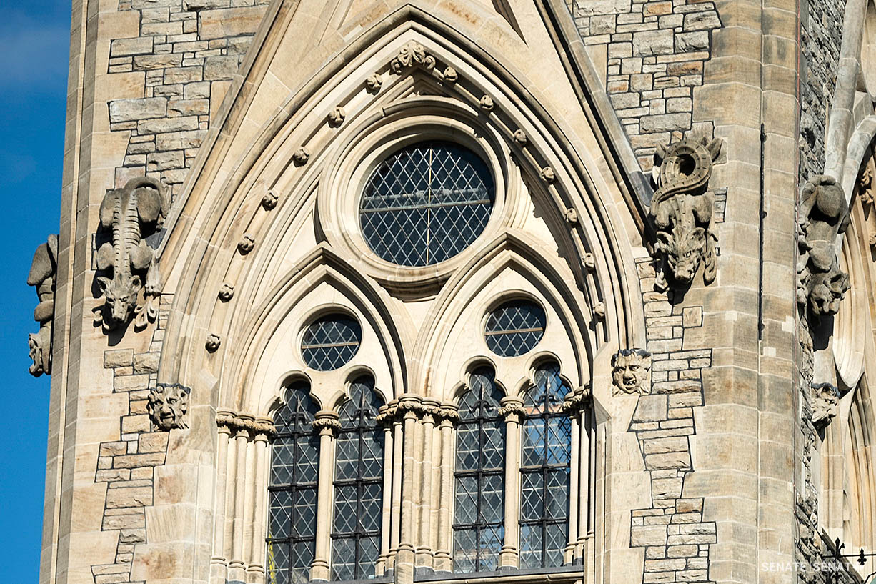 Eight monstrous creatures, carved in the 1860s, perch high on the southwest tower. Part fish, part dog, part lizard, they were inspired by the Victorian era’s obsession with dinosaur fossils and the new science of paleontology.