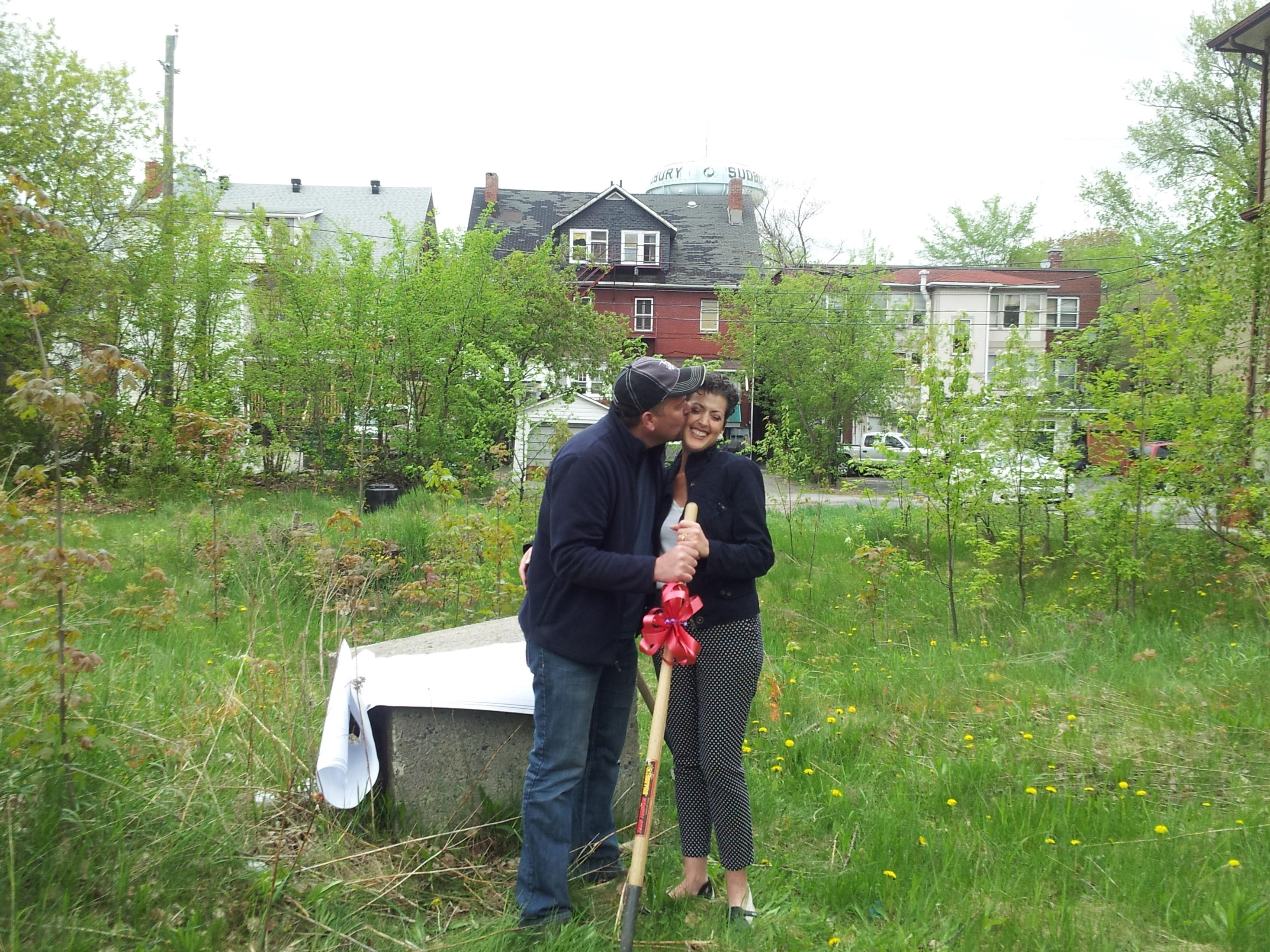 Senator Forest-Niesing and husband Robert Niesing break ground on what would become their dream home in the heart of Sudbury.