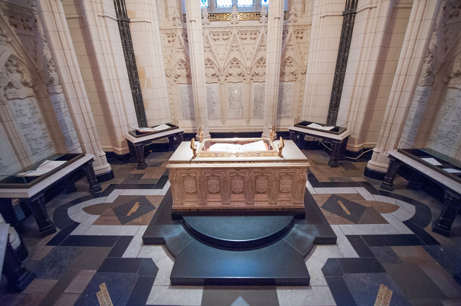 Mr. Smith was part of a team that sculpted the seven memorial altars that ring the central altar in Centre Block’s Memorial Chamber. The altars were designed by former Dominion Sculptor Phil White. (Photo credit: Public Services and Procurement Canada)